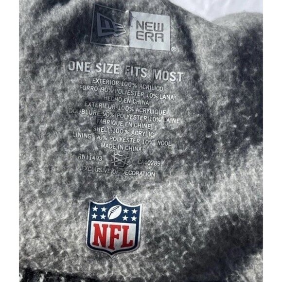 NFL Oakland Raiders Bobble Woolly Men’s Sz One size Hat Cuffed Knit Hat New Era - Picture 7 of 10